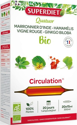 Ampullen Superdiet Vier Kastanie, Hamamelis, Rote Weinrebe und Ginkgo