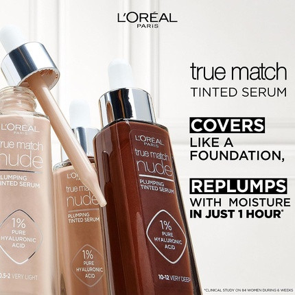 Fond L'Oreal Professional True Match Tayyorlangan Sera Foundation 1% Gialuron Kislotasi bilan