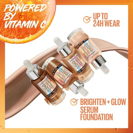 Foundation Maybelline Super Stay Skin Tint Foundation with Vitamin C Long-Lasting up to 24H Vegan Formula