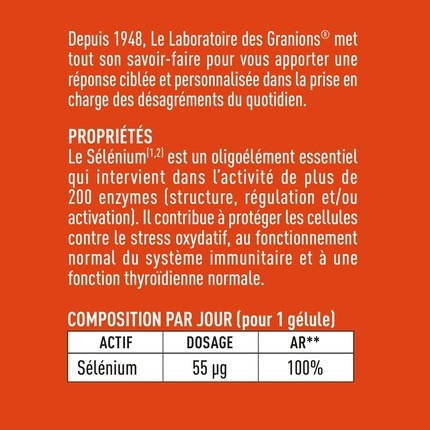 Nahrungsergänzungsmittel Granions Selen Immunität und Antioxidans