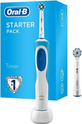 Elektrische Zahnbürste Oral-B Cross Action Timer Starter-Set mit Ladegerät