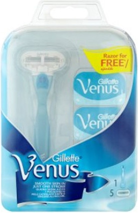Razor Gillette Shaver For Women With 5 Replacement Heads