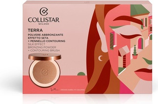 Puder-Bronzer Collistar Cofanetto Terra Polvere Abbronzante Effetto Seta 09 Cristalli Di Sole mit Schimmer und Pinsel