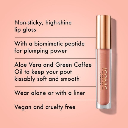 Lip Gloss Iconic London Iconic London Lip Pumping Gloss High-Shine Non-Sticky Infused Lip Gloss