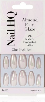Artificial Nails Nail Hq Almond False Nails Pearl Glaze
