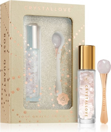 Augencreme-Set Crystalove Golden Rose Quartz 3D Eye Set