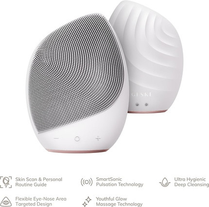 Facial Cleansing Brush Geske SmartAppGuided Sonic Facial Brush 5 in 1 Silicone Face Cleansing Device Starlight