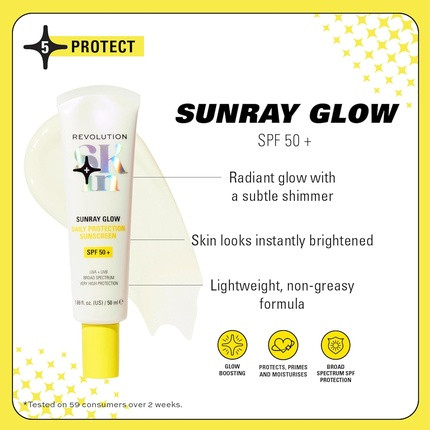 Revolution Skincare Sunray Glow Tägliche Sonnencreme LSF 50 Leicht