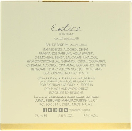 Eau De Parfum Ajmal Entice Pour Femme