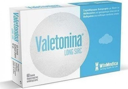 Nahrungsergänzungsmittel Winmedica Valetonina Long mit Melatonin und Baldrian gegen Schlaflosigkeit