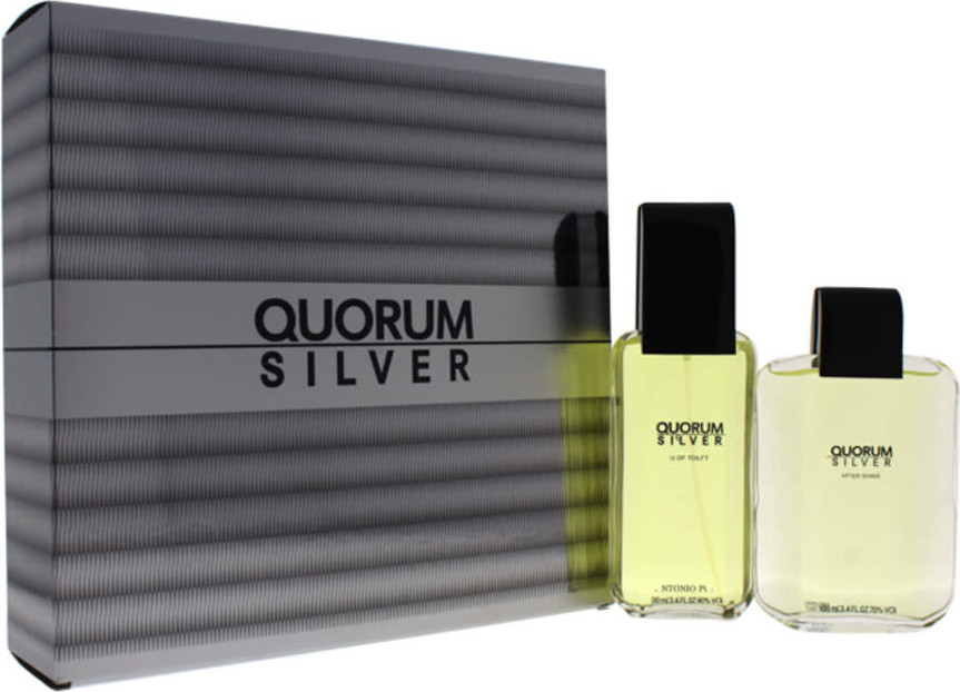 Eau De Toilette Set Antonio Puig Quorum Silver