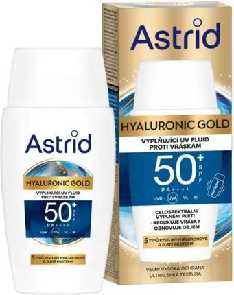 Astrid Fluid Spf 50 Hyaluronic Gold Yuz uchun suyuqlik