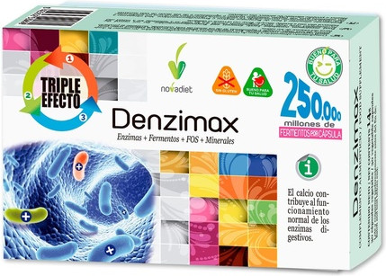 Novadiet Denzimax Kapseln mit Enzymen, Kalzium, Selen, Fermenten und FOS
