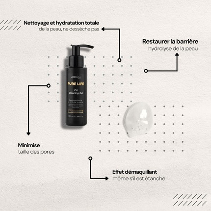 Reinigendes Gel Aok Labs Ölreinigung 2 in 1 Natürliches Gesichtsreinigungsgel und Make-up-Entferner
