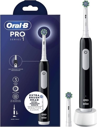 Elektrische Zahnbürste Oral-B Pro Series 1, Oszillierende Zahnbürste, Schwarz Weiß