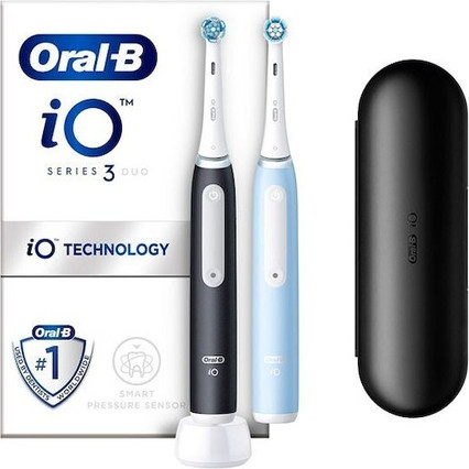 Elektrische Zahnbürste Oral-B Io3 Magnetic Black-Blue Duo Zahnbürste