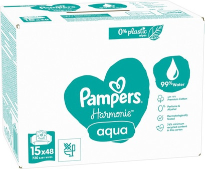 Feuchttücher Pampers Aqua Sanft und Erfrischend Baby Feuchttücher