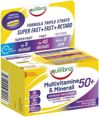 Supplement Equilibra Multivitamin und Mineralstoffe Dreifach-Schicht-Zeitfreisetzungs-Formel