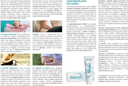 Gel Polaris Farmaceutici Edemol Pain Relief Gel for Trauma, Edema, Hematomas, Insect Bites
