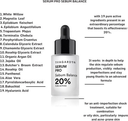 Serum Eva Garden Serum Pro Sebum Balance 20% Pure Actives