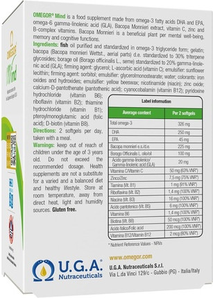 Vitamin Supplement Omegor Mind Memory and Cognitive Function