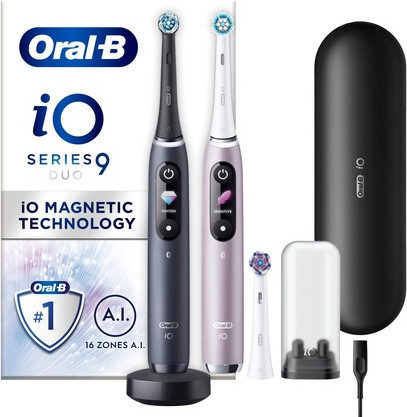 Elektrische Zahnbürste Oral-B Duo Pack Black Onyx und Rose Quartz
