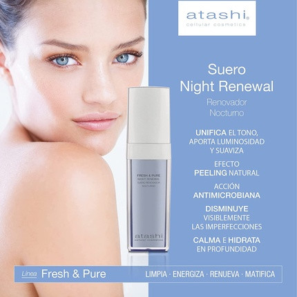 Serum Atashi Fresh & Pure Night Renewal Serum with Fliwer Blossom and Niacinamide