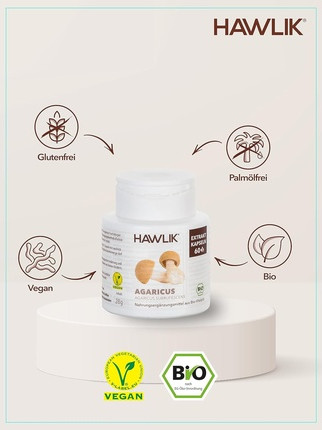 Capsules Hawlik Agaricus Extract Capsules with Vitamin C