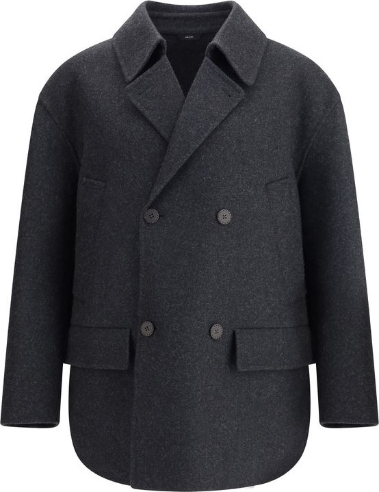 Fendi Gray Fleece Wool Coat