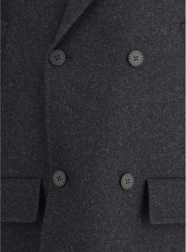 Fendi Gray Fleece Wool Coat
