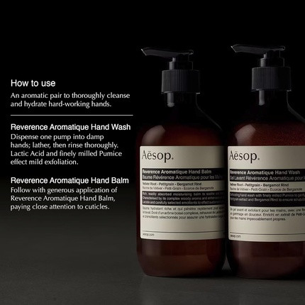 Hand Wash and Hand Balm Duet Aesop Reverence Aromatique