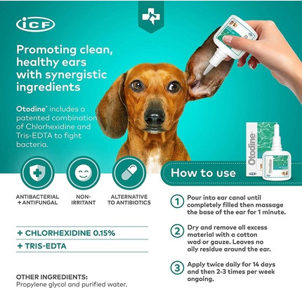 Ear Drops Icf Otodine Dog Ear Drops For Ear Cleaning - Antibacterial