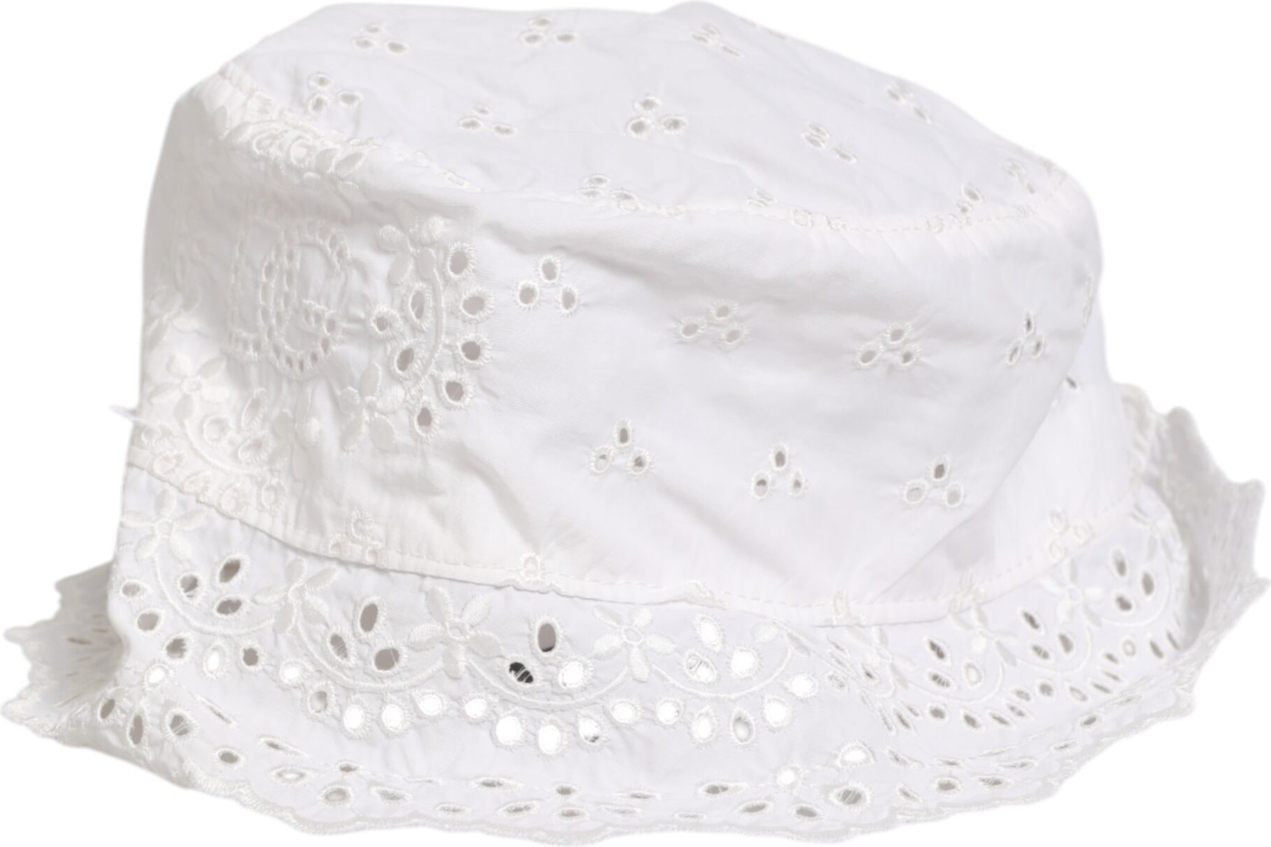 Hat Dolce & Gabbana White Nylon Cut Out Bucket Logo Capello Hat