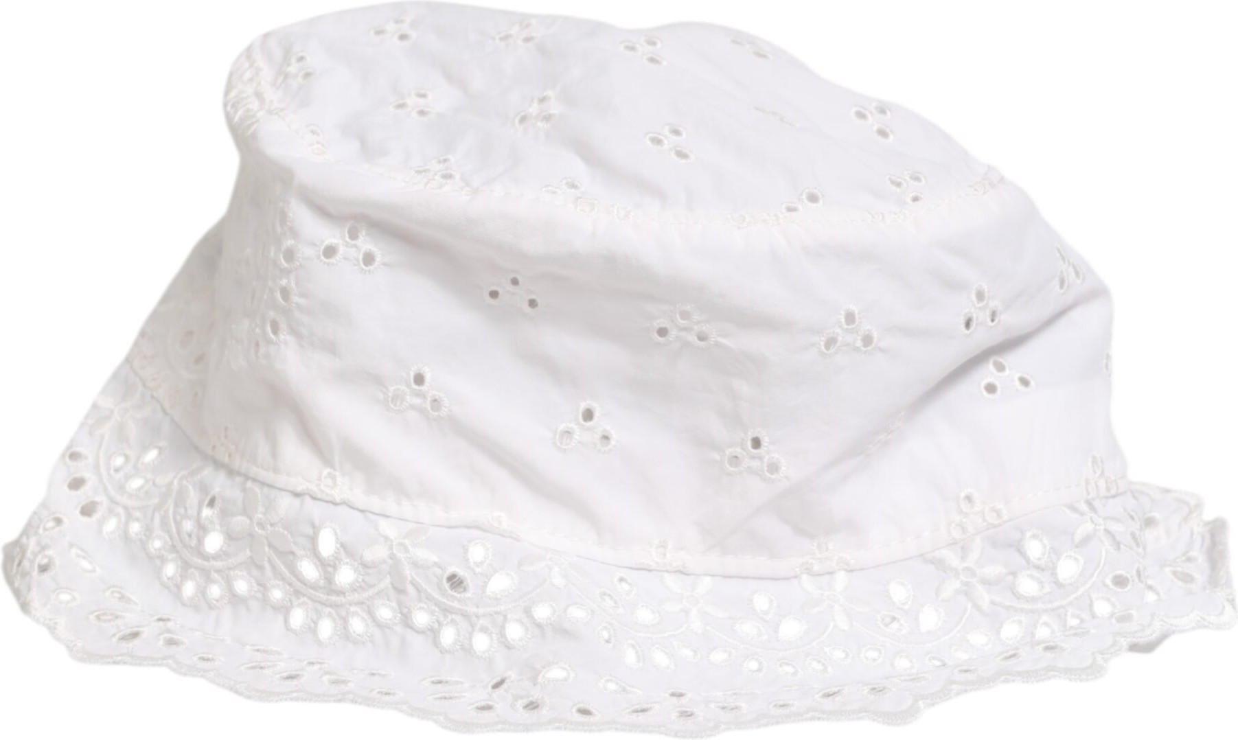 Hat Dolce & Gabbana White Nylon Cut Out Bucket Logo Capello Hat