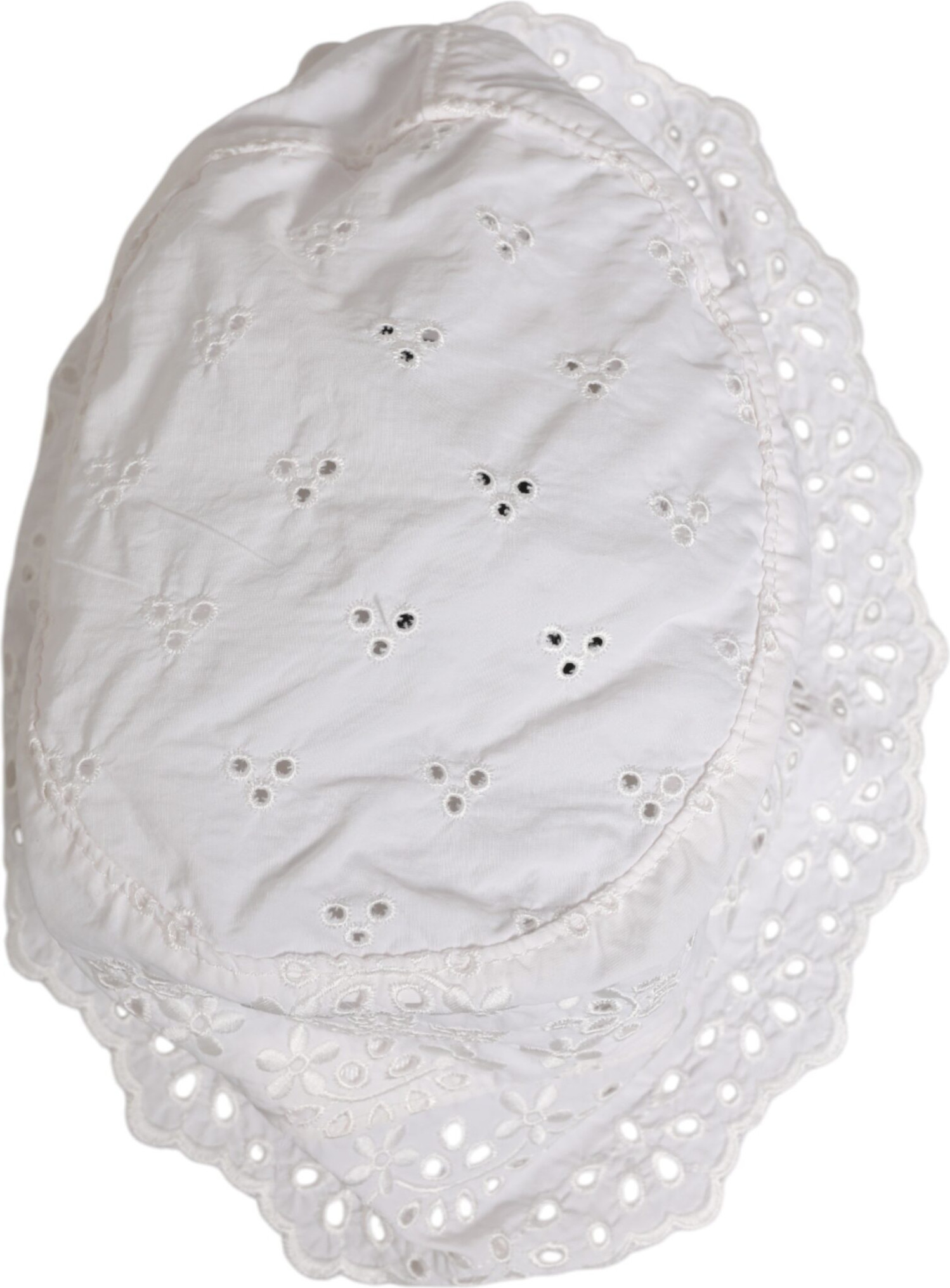 Hat Dolce & Gabbana White Nylon Cut Out Bucket Logo Capello Hat