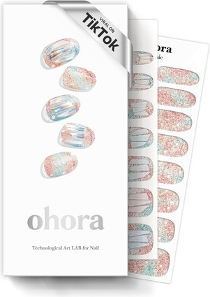 Semi Cured Gel Nail Strips Ohora Newtro No1 White Metallic