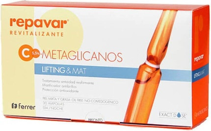 Serum Repavar Revitalizing Lifting & Mat Metaglycan Facial Serum with Vitamin C