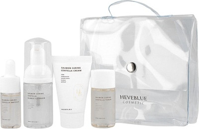 Gesichtspflege-Set Heimish Heveblue Lachs-Pflege Centella Spezial-Reiseset Tasche