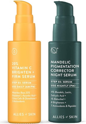 Vitamin Serum Bundle Allies of Skin Brightening Serum Bundle Mandelic Pigmentation Corrector Night Serum 20% Vitamin C Brighten + Firm Serum