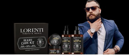 Beard Care Set Lorenti Shampoo Beard Oil Balm