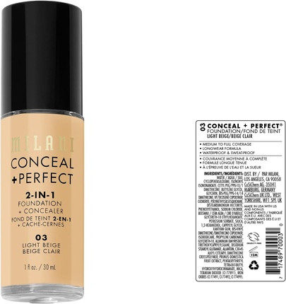 Foundation Milani Conceal + Perfect 2-In-1 Foundation + Concealer
