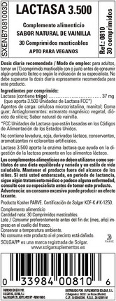 Supplement Solgar Lactase 3500 Wafers