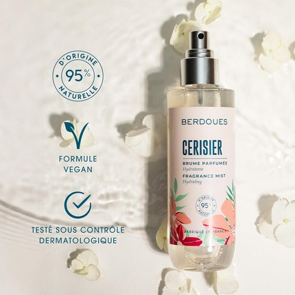 Body Mist Berdoues Cherry Blossom Scented Body Mist Moisturizing 95% Natural Aloe