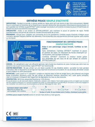 Orthosis Epitact Epitact Flexibel Propriozeptiv für schmerzenden Daumen rechte Hand
