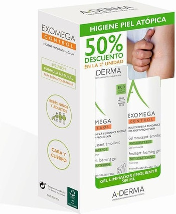 Foaming Gel Emollient A-Derma Exomega Control
