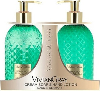 Body Care Set Vivian Gray Bergamot and Lemongrass Cream Soap and Hand Lotion