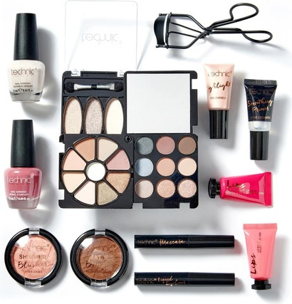 Makeup Bag Set Technic Full Make Up Kit 14 Mini Essentials