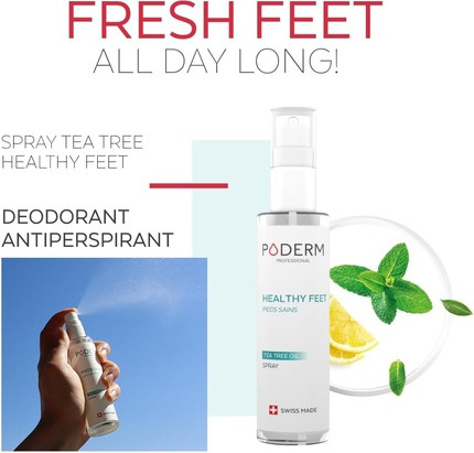 Poderm Spray Gegen Nagelpilz Fußpilz Spray mit Teebaumöl 3-in-1