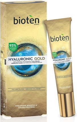 Крем для глаз Bioten Hyaluronic Gold Восстанавливающий против морщин с гиалуроновой кислотой