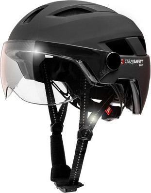 Bicycle Helmet with Visor and Blinker Crazy Safety